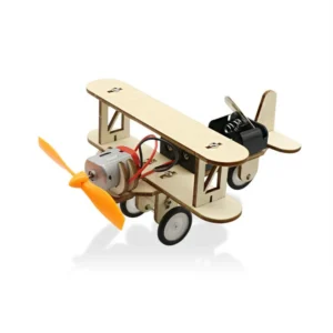 DIY Electric Taxiing Aircraft Model Wooden Dual Motor Biplane