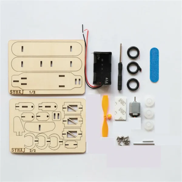 DIY Electric Taxiing Aircraft Model Wooden Dual Motor Biplane