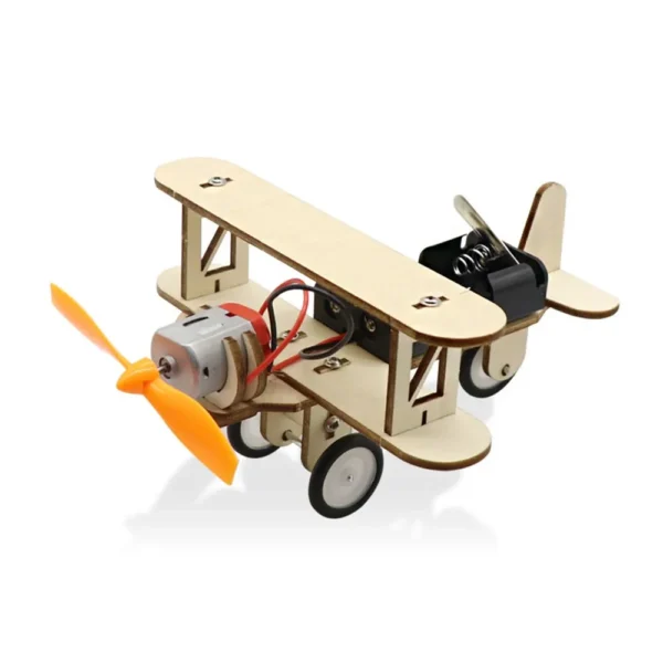DIY Electric Taxiing Aircraft Model Wooden Dual Motor Biplane