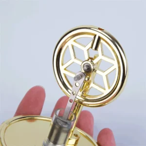 K311 Golden Mini Low Temperature Stirling Engine Model Aluminum Alloy Difference Steam Power Piston Physics Experiment Science Discovery Production Invention Desktop Decorations Collection Toys - Gold