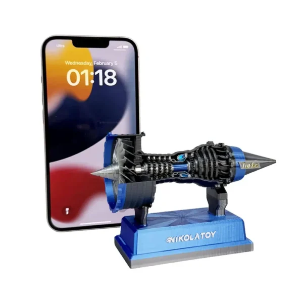 NIKOLATOY Miniature Trent 900 12cm Turbofan Engine Model Desktop Ornaments Science Discovery Toys - Blue