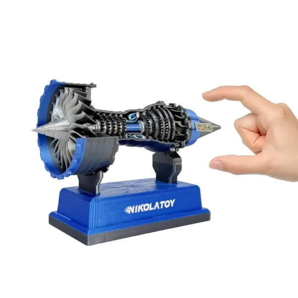 NIKOLATOY Miniature Trent 900 12cm Turbofan Engine Model Desktop Ornaments Science Discovery Toys - Blue