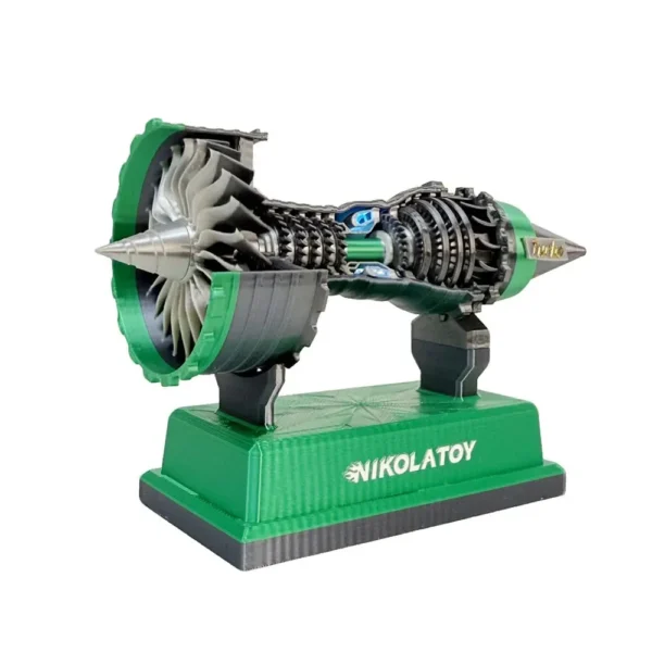 NIKOLATOY Miniature Trent 900 12cm Turbofan Engine Model Desktop Ornaments Science Discovery Toys - Blue