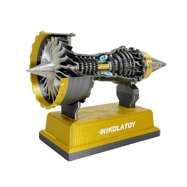 NIKOLATOY Miniature Trent 900 12cm Turbofan Engine Model Desktop Ornaments Science Discovery Toys - Blue